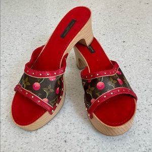 Louis Vuitton Cherry Clog Sandals (Size 38)